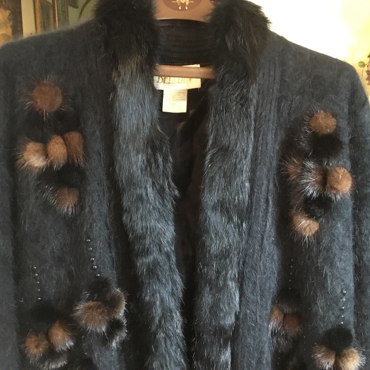 Mink, Angora fur long sweater jacket. Beautiful Jacket.  Sz M