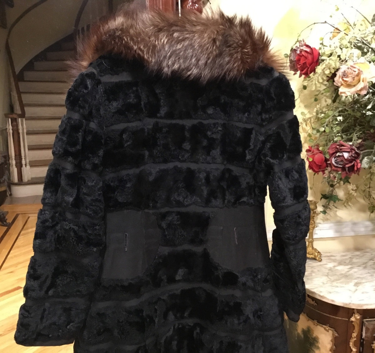 Vintage One of a kind ￼Georges Retro Time PARIS Black Coat French Lilli Ann  XS