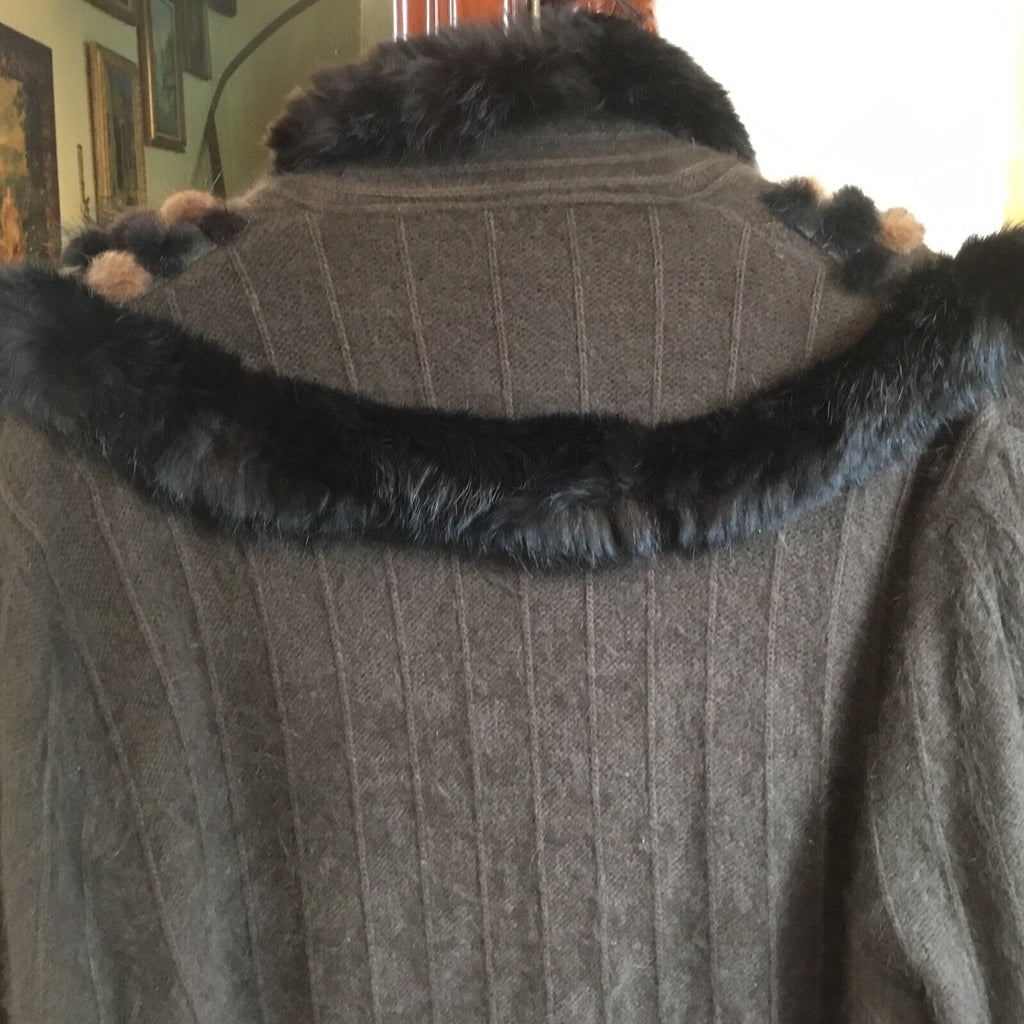 CASHE, ￼Mink, Angora fur long sweater jacket. Beautiful Jacket. size￼ M/L