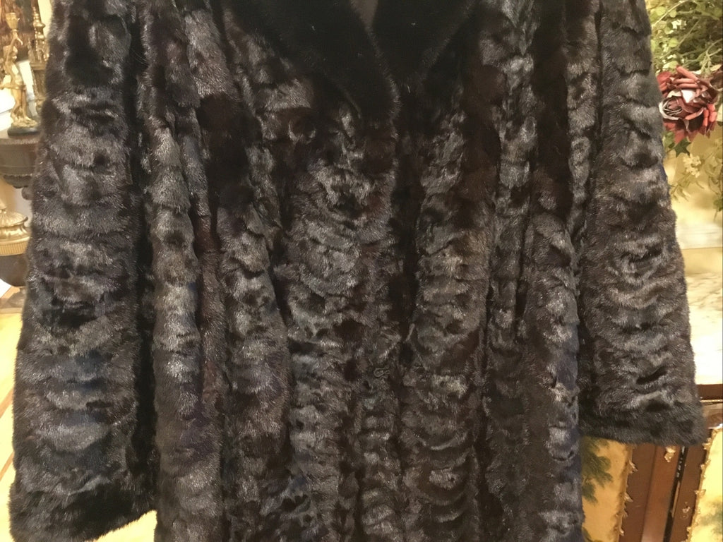 Mink Coat Black Gorgeous ￼- Size M
