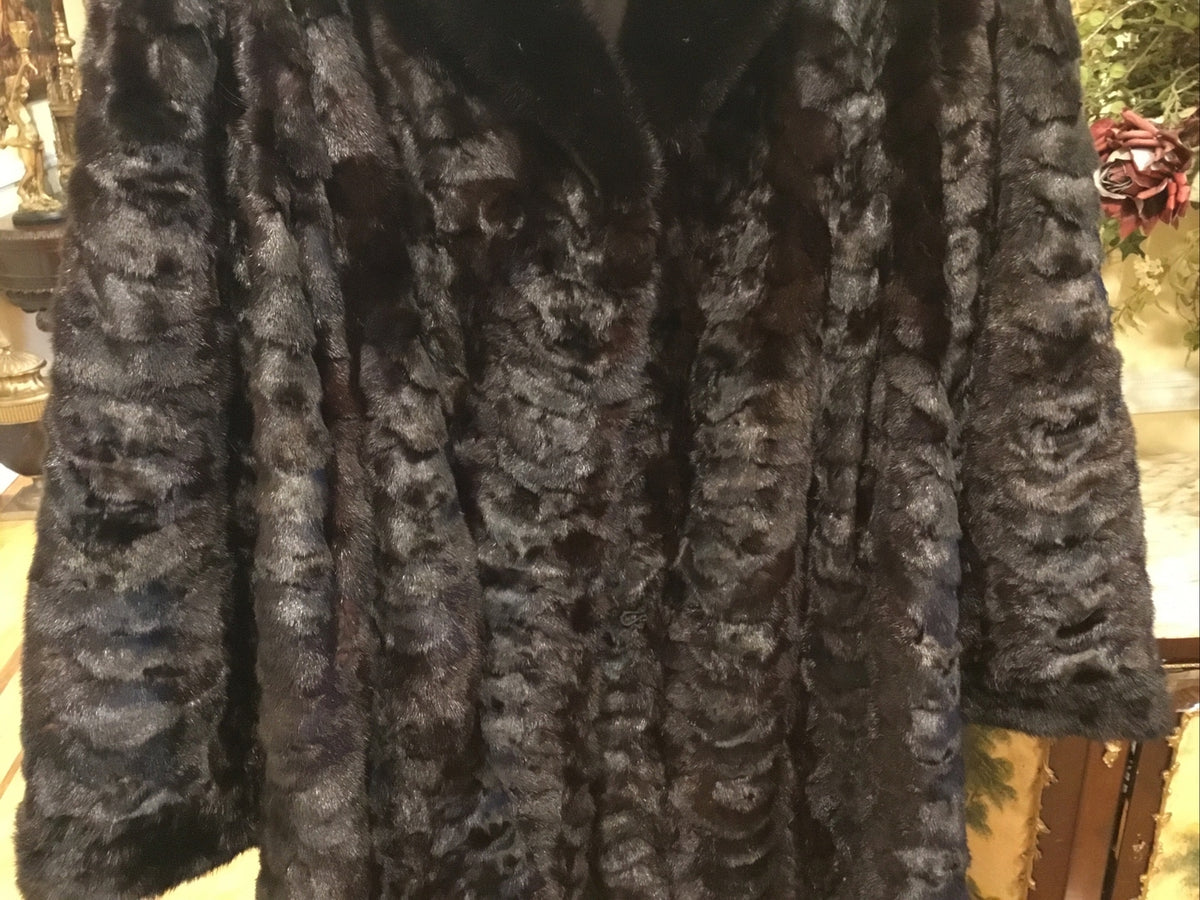 Mink Coat Black Gorgeous ￼- Size M
