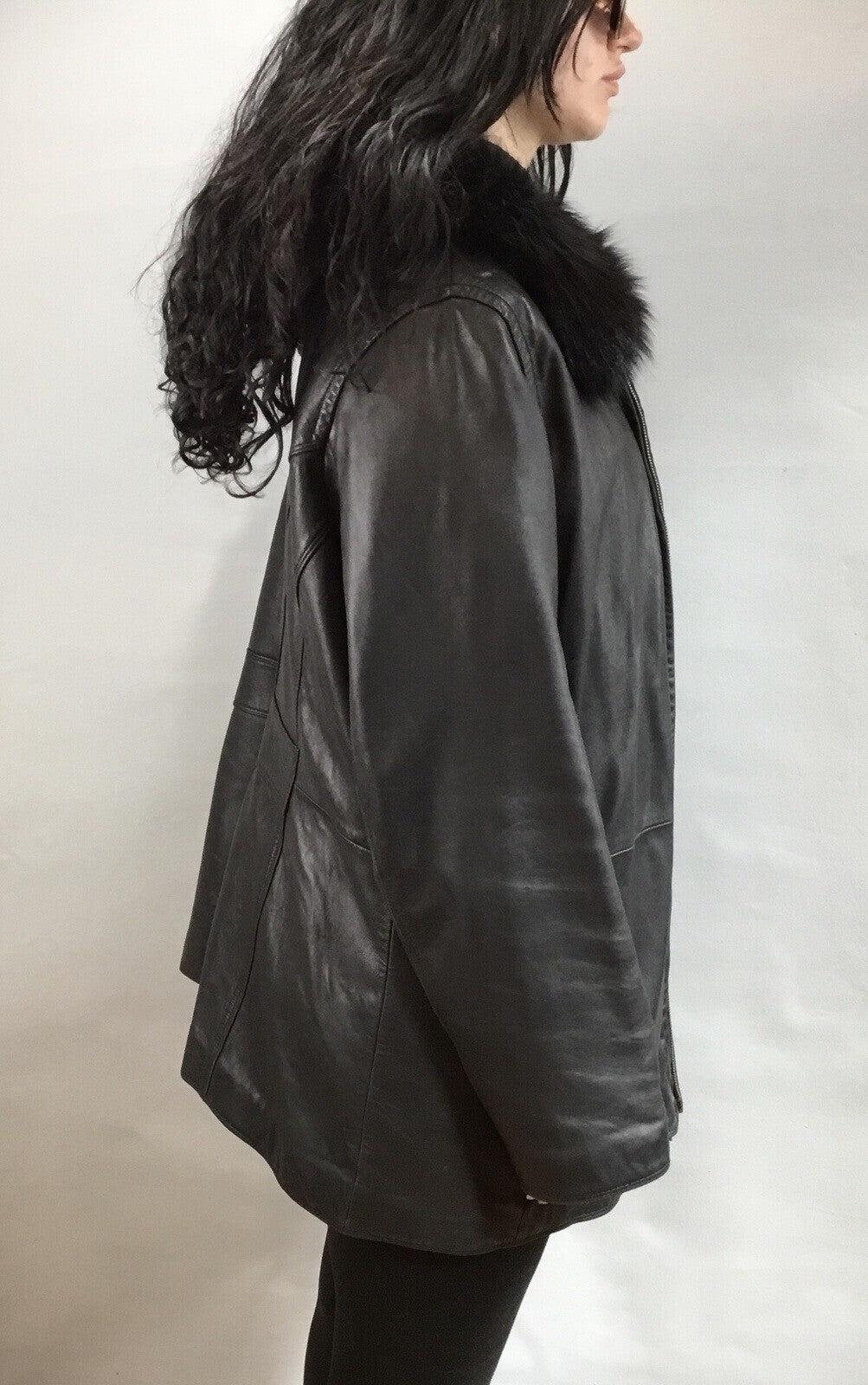 Leather￼ ￼And Fox  Coat  Coat Sz  XL