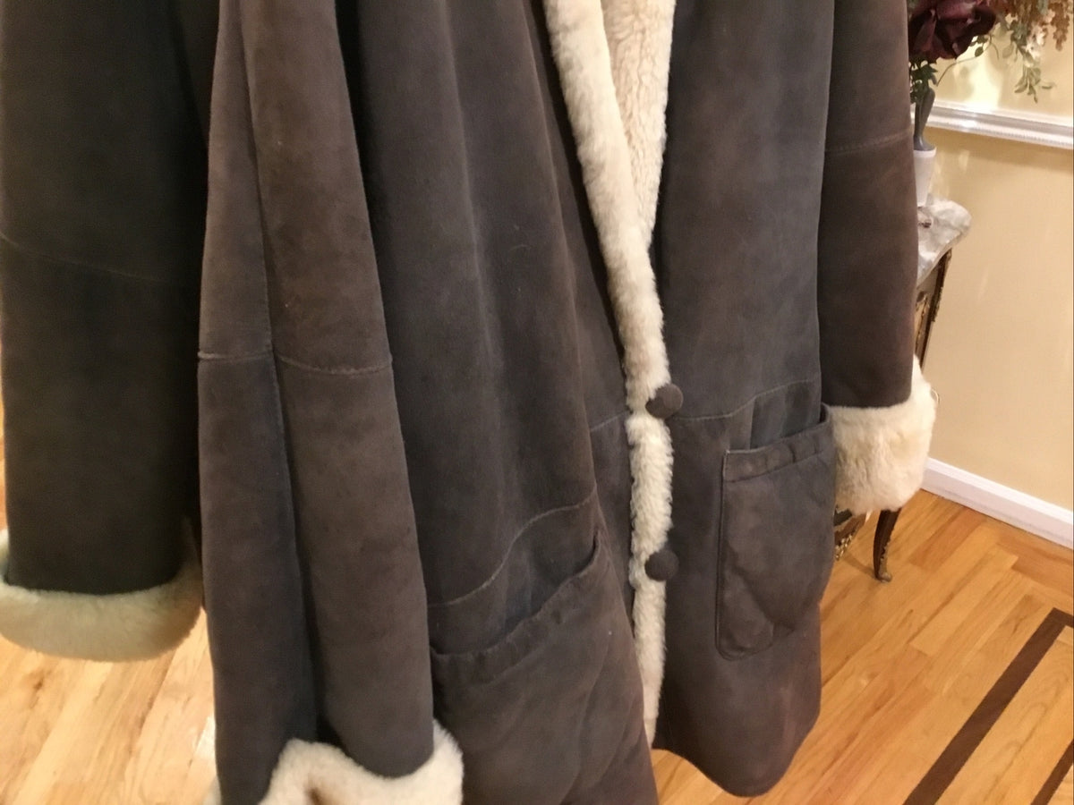 Vintage Sheepskin Shearling Coat M