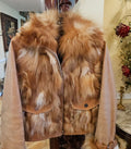 BURBERRY REAL RED FOX FUR JACKET  FOX COAT SIZE 38