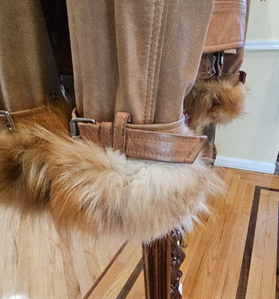 BURBERRY REAL RED FOX FUR JACKET  FOX COAT SIZE 38
