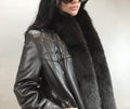Leather￼ ￼And Fox  Coat  Coat Sz  M
