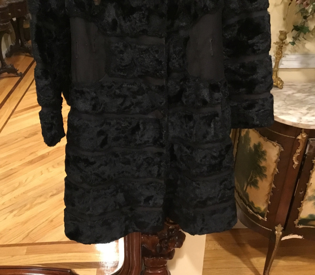 Vintage One of a kind ￼Georges Retro Time PARIS Black Coat French Lilli Ann  XS