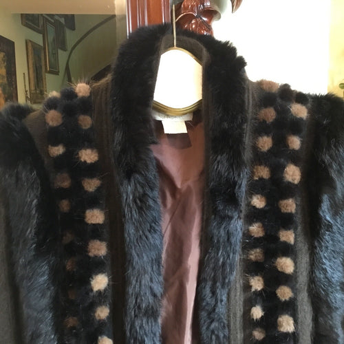 CASHE, ￼Mink, Angora fur long sweater jacket. Beautiful Jacket. size￼ M/L