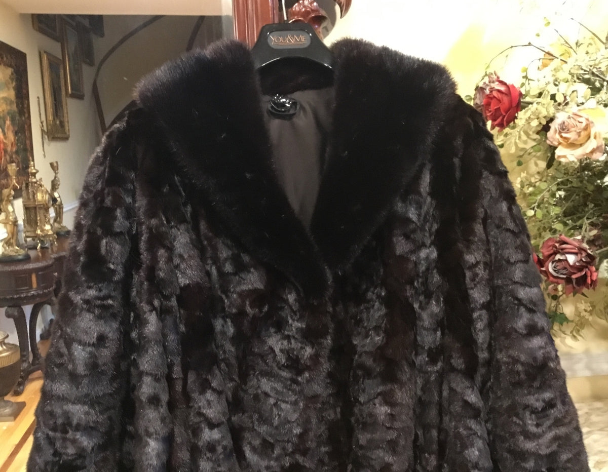 Mink Coat Black Gorgeous ￼- Size M