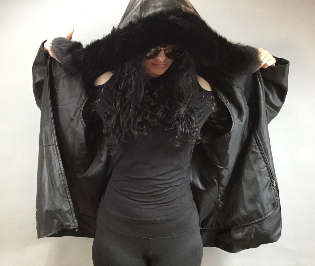 Leather￼ ￼And Fox  Coat  Coat Sz  XL