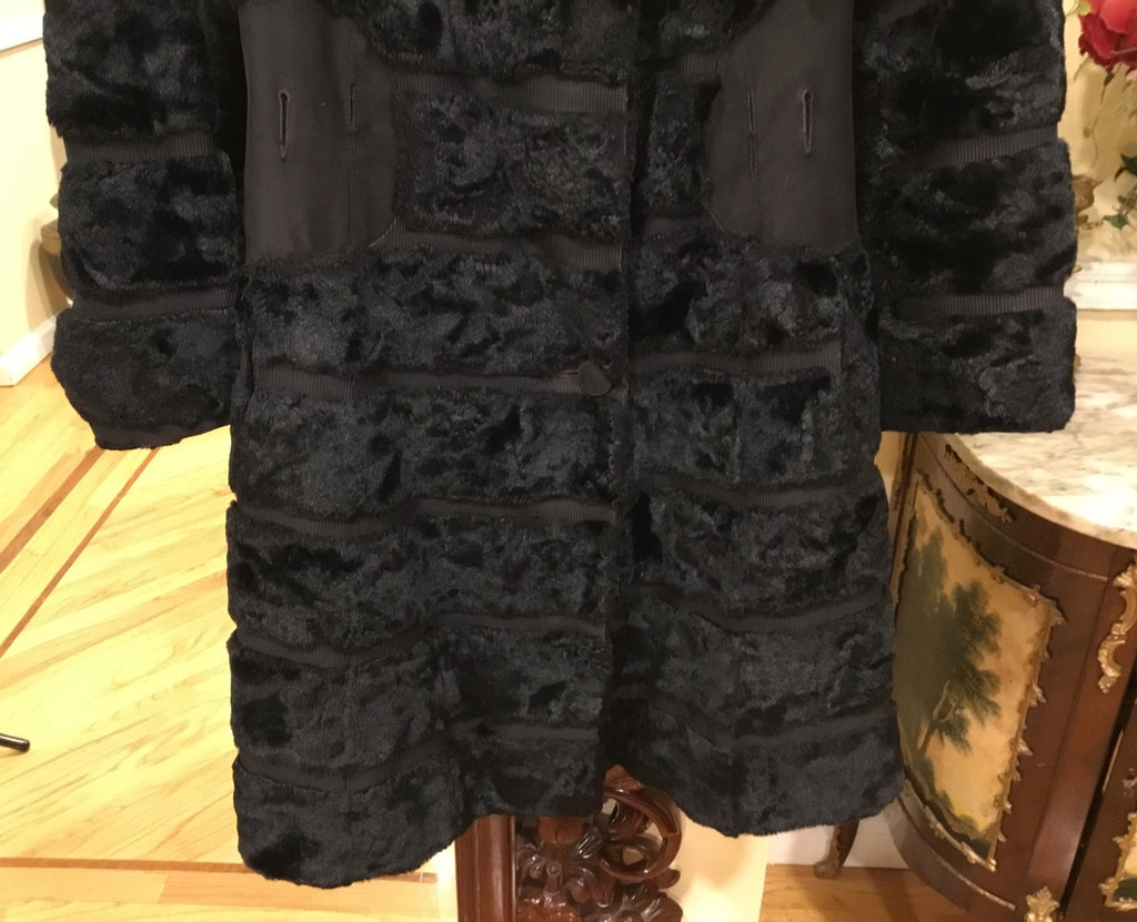 Vintage One of a kind ￼Georges Retro Time PARIS Black Coat French Lilli Ann  XS