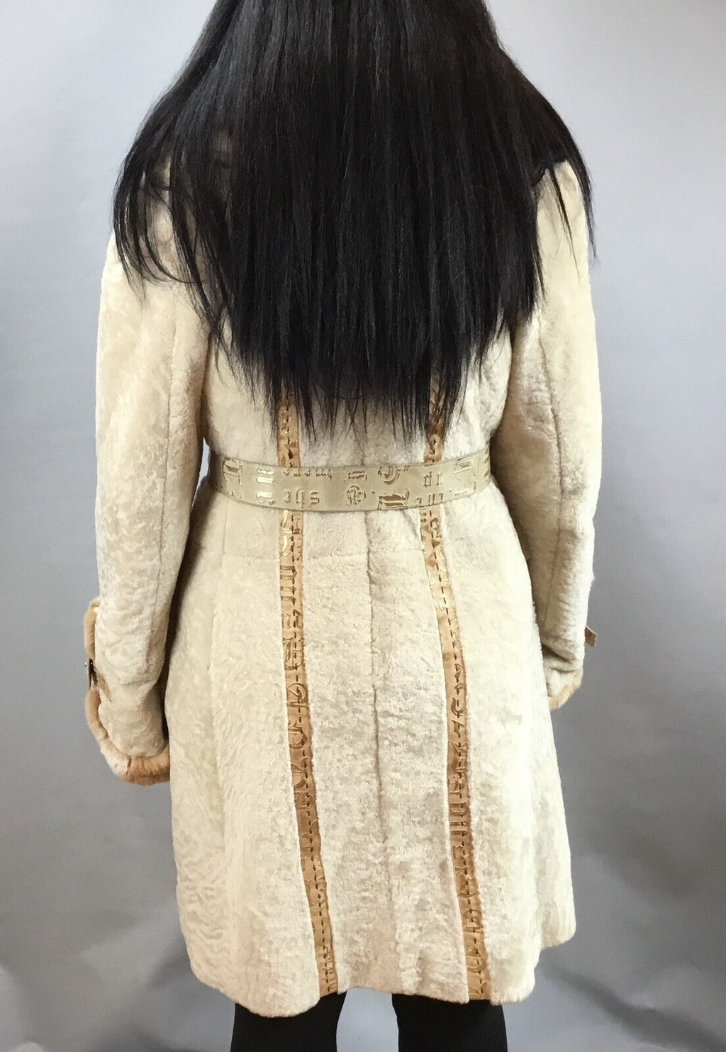 Parterrez, Italy, Persian Lamb/ Chinchilla Mix Fur/ Genuine Leather Coat Size M