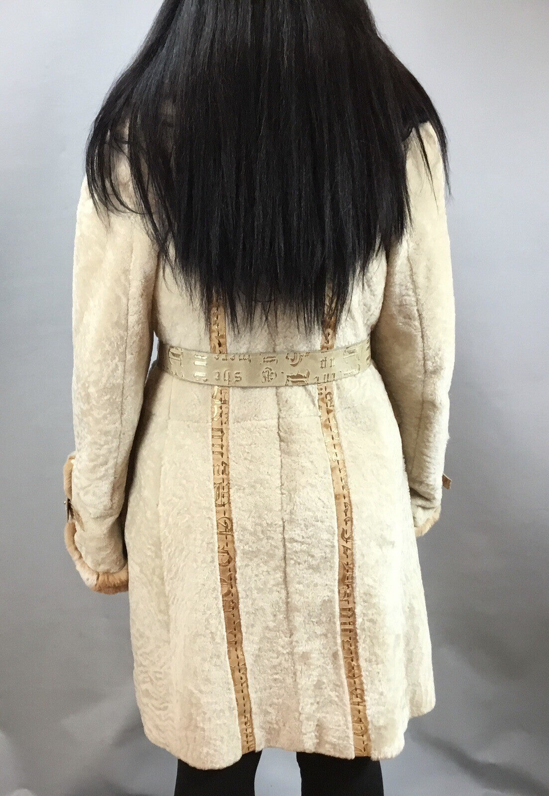 Parterrez, Italy, Persian Lamb/ Chinchilla Mix Fur/ Genuine Leather Coat Size M