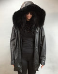 Leather￼ ￼And Fox  Coat  Coat Sz  XL
