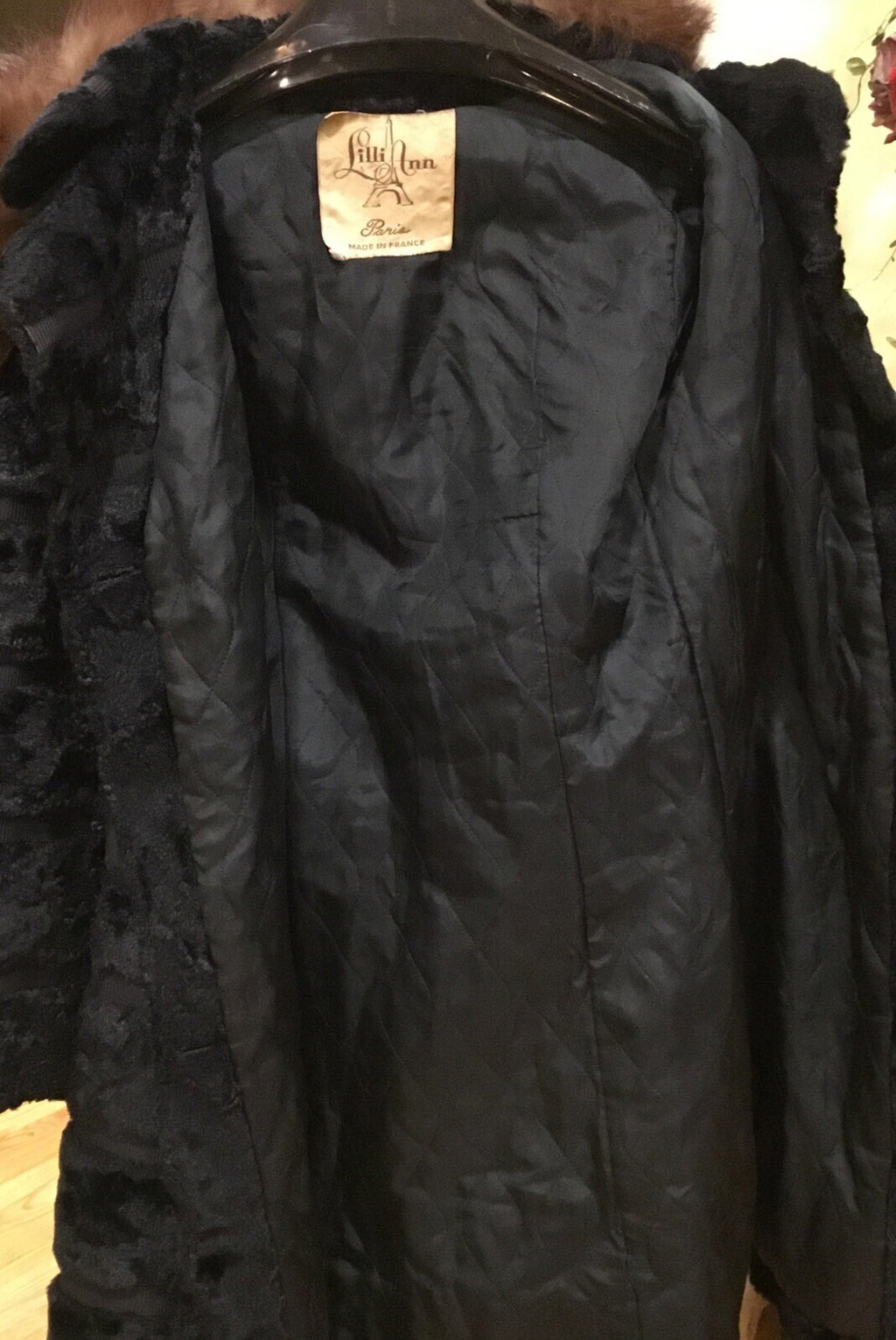 Vintage One of a kind ￼Georges Retro Time PARIS Black Coat French Lilli Ann  XS