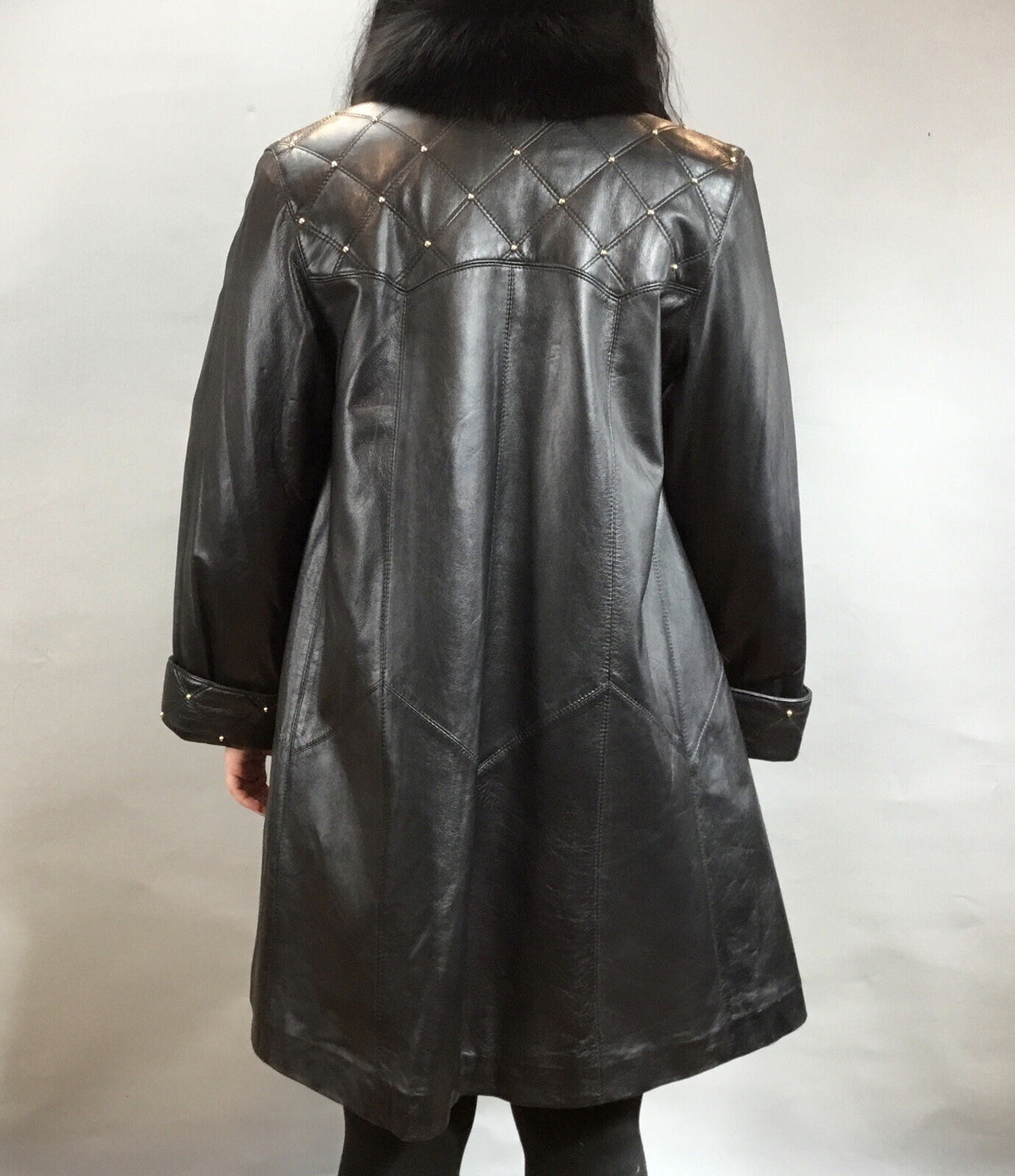 Leather￼ ￼And Fox  Coat  Coat Sz  M