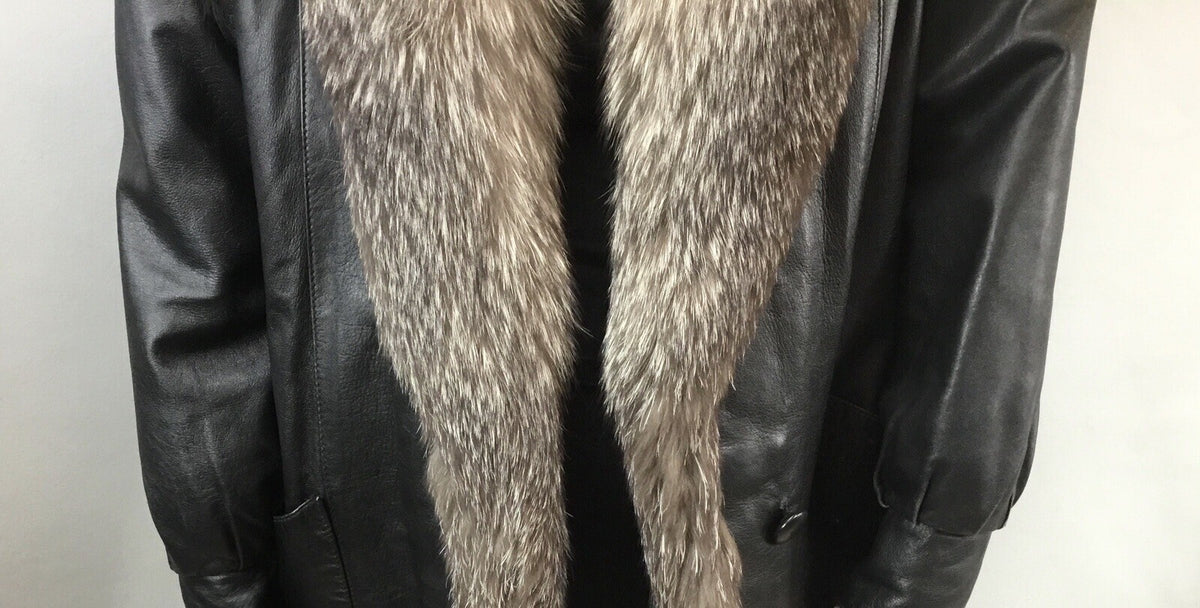 Leather￼ ￼And Fox  Coat  Coat Sz  M