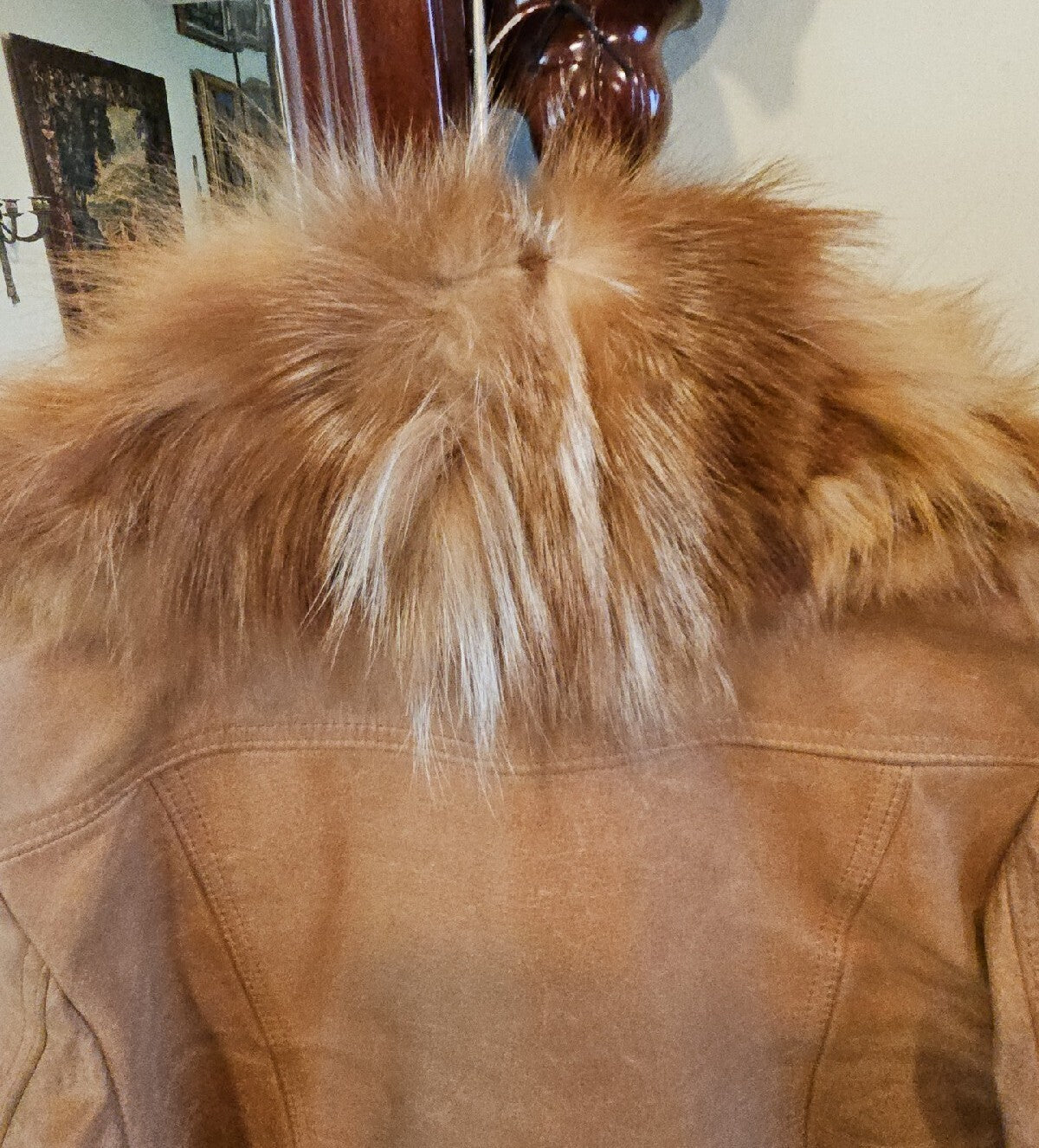 BURBERRY REAL RED FOX FUR JACKET  FOX COAT SIZE 38