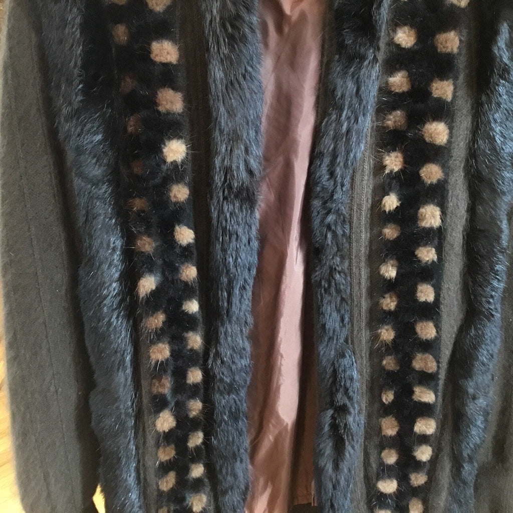 CASHE, ￼Mink, Angora fur long sweater jacket. Beautiful Jacket. size￼ M/L