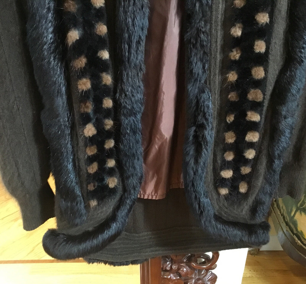 CASHE, ￼Mink, Angora fur long sweater jacket. Beautiful Jacket. size￼ M/L