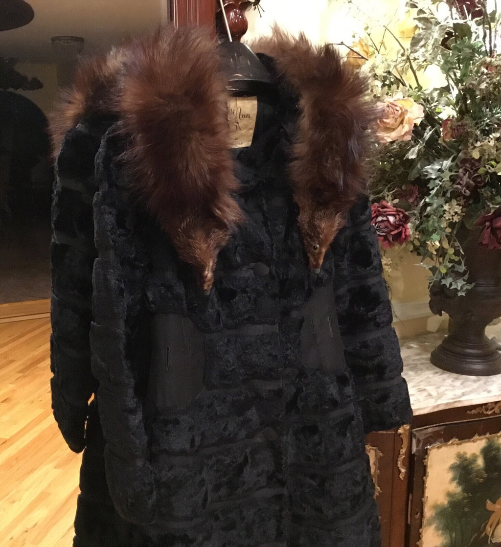 Vintage One of a kind ￼Georges Retro Time PARIS Black Coat French Lilli Ann  XS