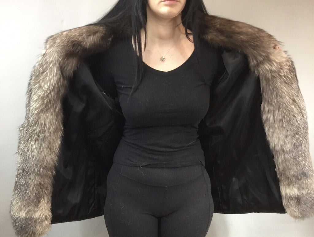 Leather￼ ￼And Fox  Coat  Coat Sz  M