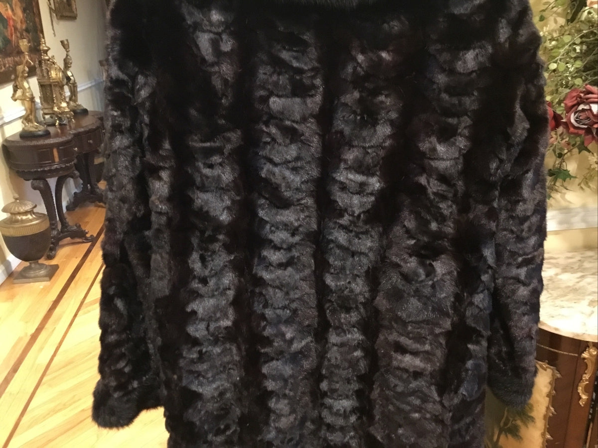 Mink Coat Black Gorgeous ￼- Size M
