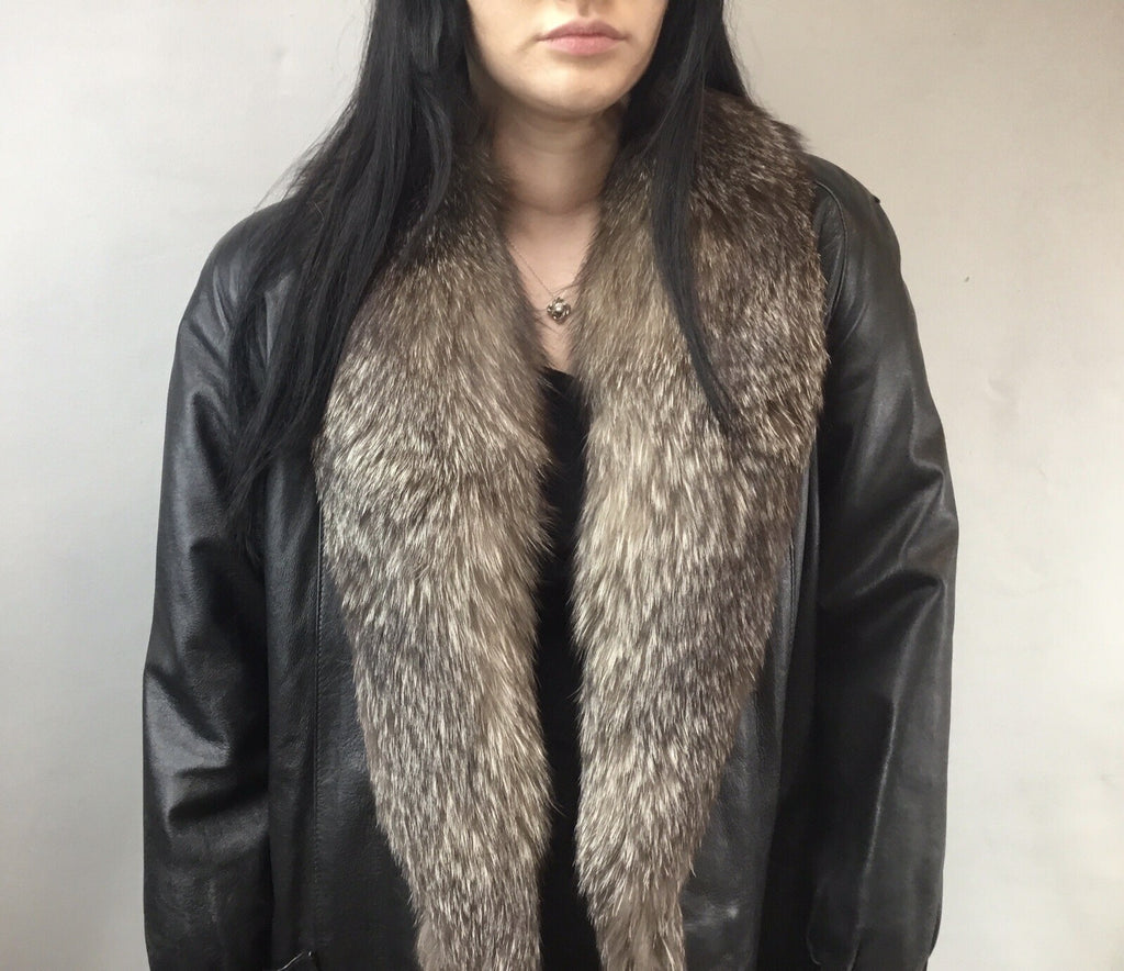 Leather￼ ￼And Fox  Coat  Coat Sz  M