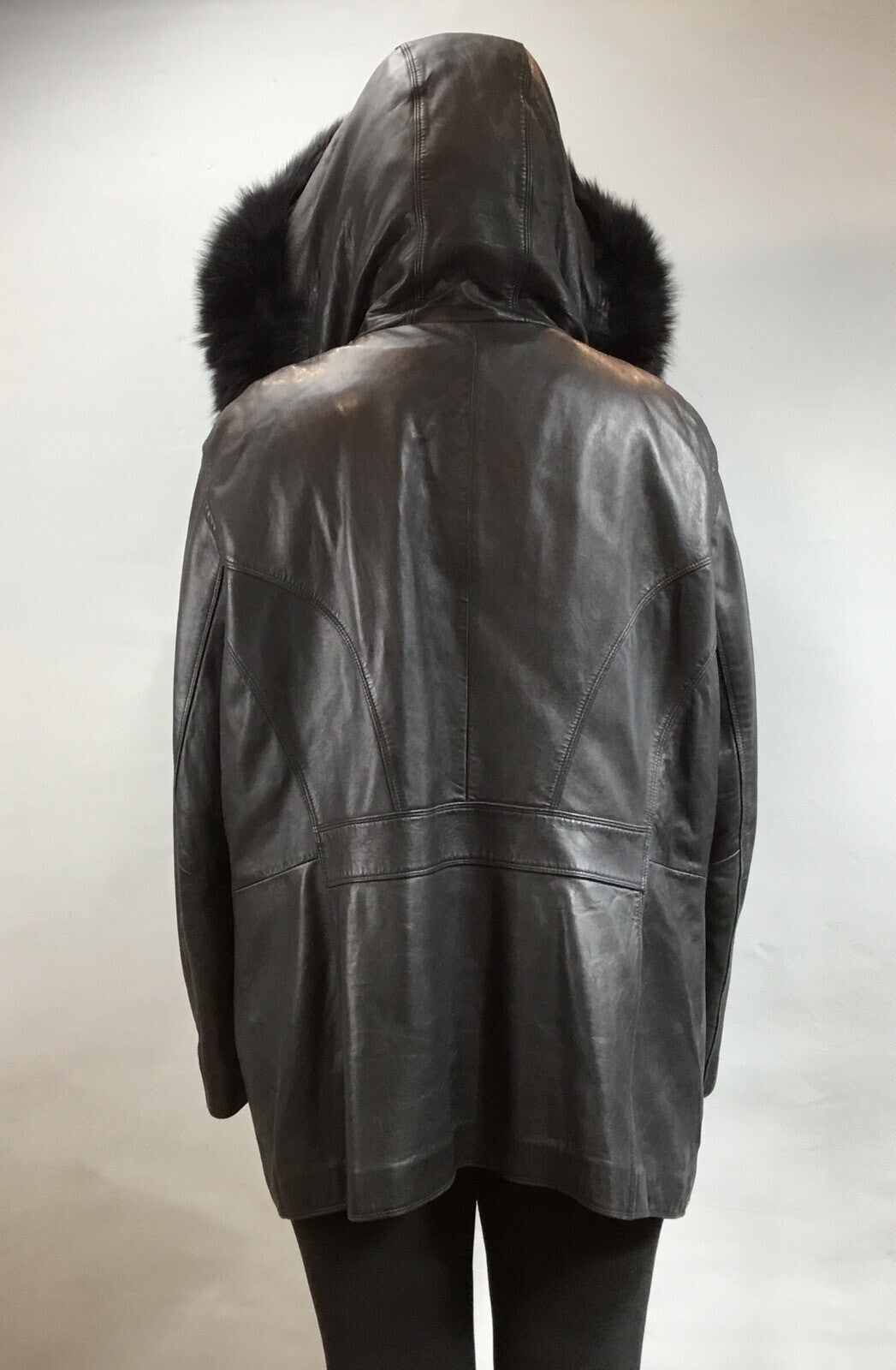 Leather￼ ￼And Fox  Coat  Coat Sz  XL