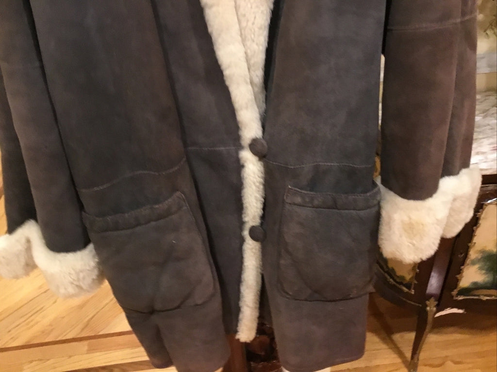 Vintage Sheepskin Shearling Coat M