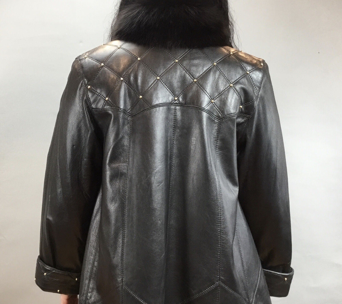 Leather￼ ￼And Fox  Coat  Coat Sz  M