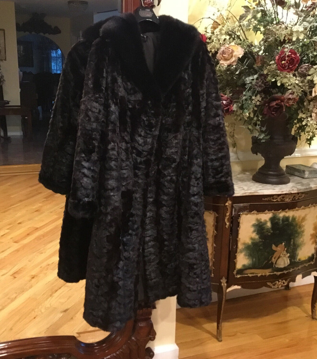 Mink Coat Black Gorgeous ￼- Size M
